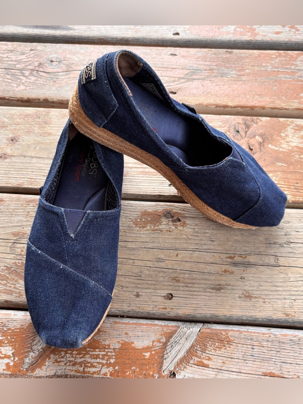 Bobs Denim Slip On Shoes - Size 8